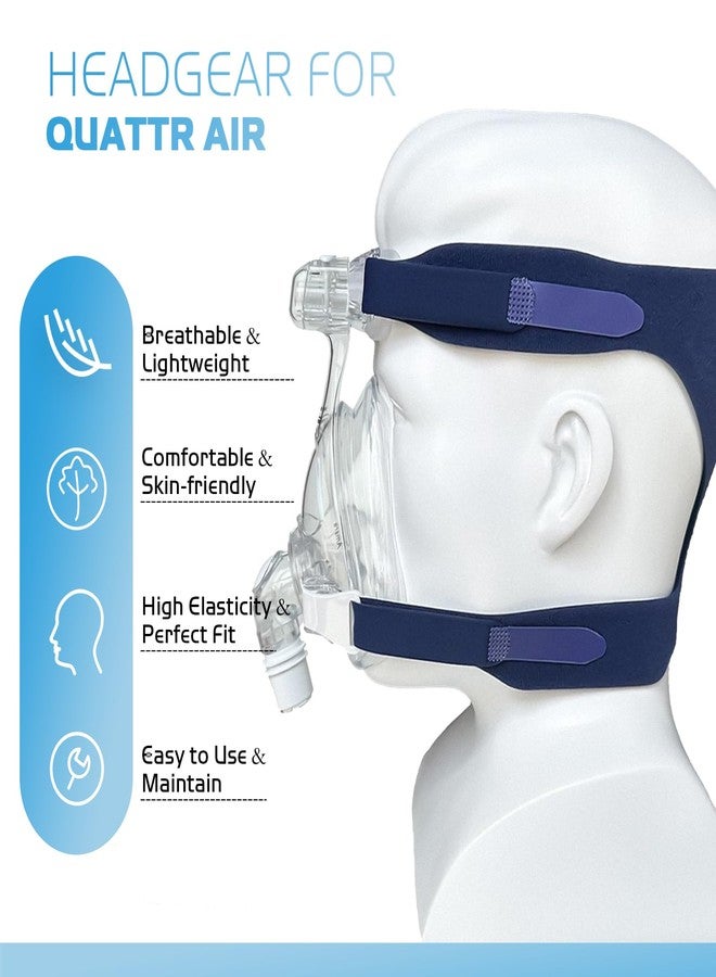 SyunsXoon Headgear Compatible with ResMed Mirage Quattro Air Full Face CPAP Mask, Stable Comfortable CPAP Mask Head Strap for Quattro Air Strap - Medium/Standard - Image 3